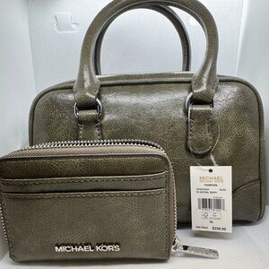 Michael Kors Green Mini Handbag and Wallet